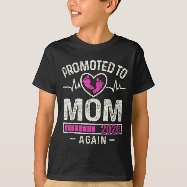 Promoted To Mom Again 2026 Expecting Baby Soon To  T-Shirt (Front)