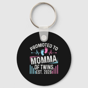 Promoted To Momma Of Twins Est 2026 Baby Shower Vi Key Ring