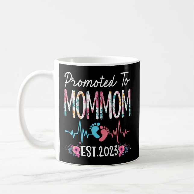 Promoted To Mommom 2023 Mothers Day First Time Mum Coffee Mug (Left)