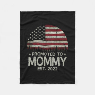 Promoted to Mommy Est 2022 First Time Dad Fleece Blanket