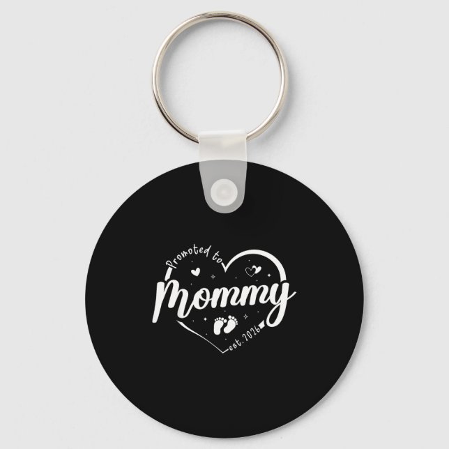 Promoted To Mommy Est 2026 Soon To Be Mom New Moth Key Ring (Front)