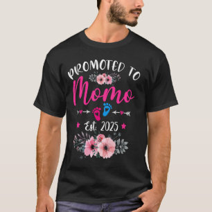 Promoted To Momo Est. 2025 Funny Floral Mother's D T-Shirt