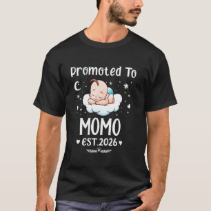 Promoted To Momo EST. 2026 Mother's Day Cute Heart T-Shirt