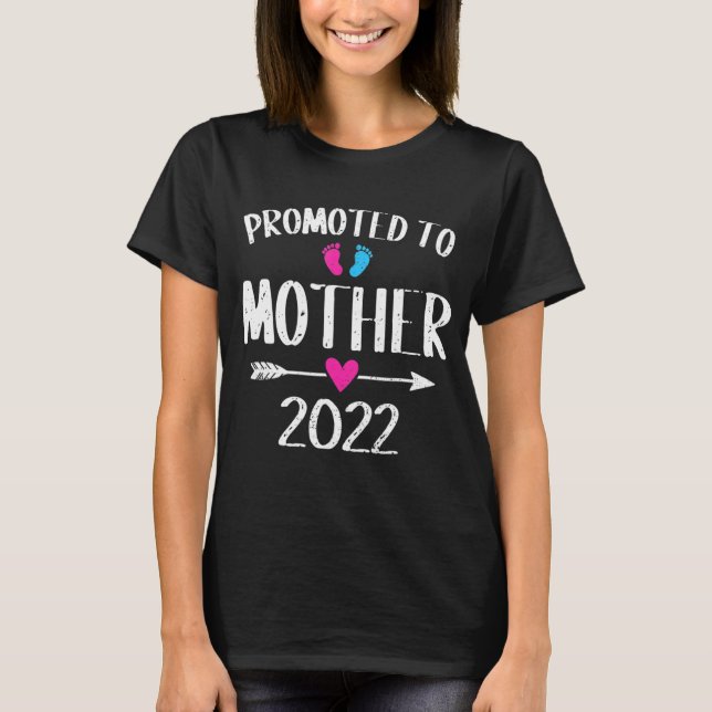 Promoted To Mother Gender Reveal Family T-Shirt (Front)
