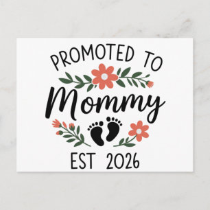 Promoted to Mummy 2026 Funny First Time Pregnancy  Announcement Postcard