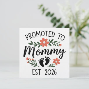 Promoted to Mummy 2026 Funny First Time Pregnancy  Invitation