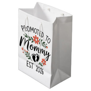 Promoted to Mummy 2026 Funny First Time Pregnancy  Medium Gift Bag