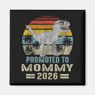 Promoted To Mummy 2026 T Rex Dinosaur Family Match Magnet