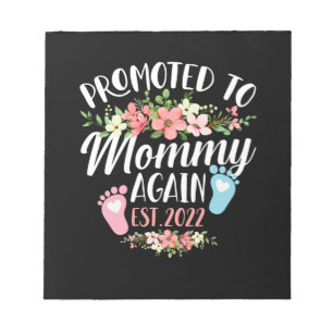 Promoted To Mummy Again Est 2022 Flower Notepad