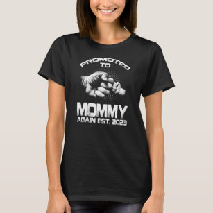 Promoted To Mummy Again Est 2023 Funny Mothers T-Shirt
