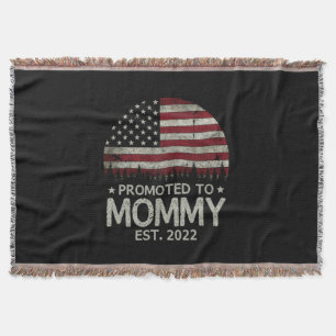 Promoted to Mummy Est 2022 First Time Dad Throw Blanket