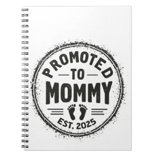 Promoted to Mummy Est. 2025 Pregnancy Announcement Notebook