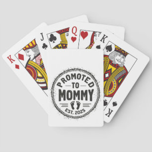 Promoted to Mummy Est. 2025 Pregnancy Announcement Playing Cards