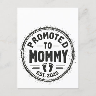 Promoted to Mummy Est. 2025 Pregnancy Announcement Postcard