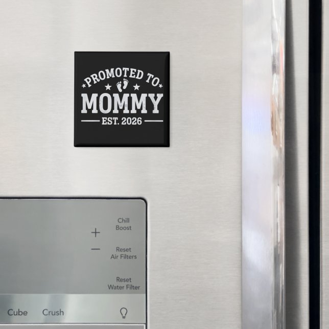 Promoted to Mummy est. 2026 Baby Announcement Mum Magnet (In Situ (Fridge))