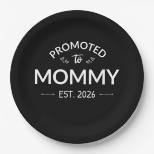 Promoted To Mummy Est. 2026 II Paper Plate