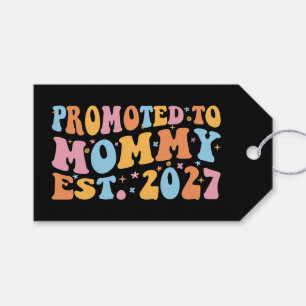 Promoted To Mummy Est 2027 New Mum Announcement Gift Tags