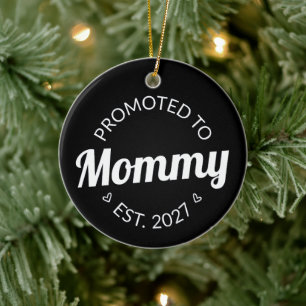 Promoted To Mummy Est 2027 New Mum Announcement I Ceramic Ornament