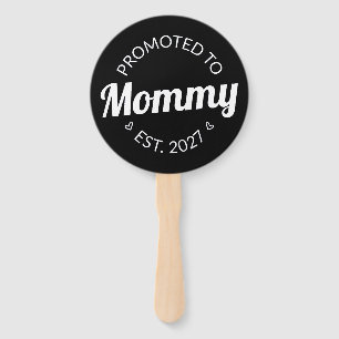 Promoted To Mummy Est 2027 New Mum Announcement I Hand Fan