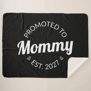 Promoted To Mummy Est 2027 New Mum Announcement I Sherpa Blanket