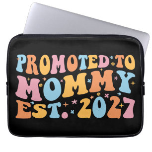 Promoted To Mummy Est 2027 New Mum Announcement Laptop Sleeve