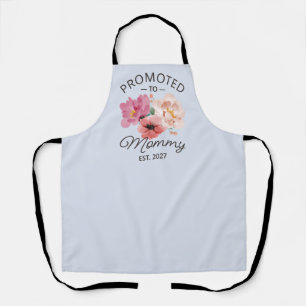 Promoted To Mummy Est 2027 New Mum Announcement VI Apron