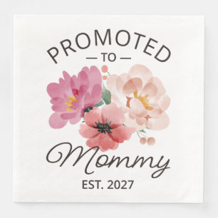 Promoted To Mummy Est 2027 New Mum Announcement VI Napkin