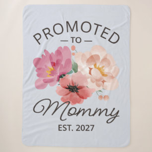 Promoted To Mummy Est 2027 New Mum Announcement VI Sherpa Blanket
