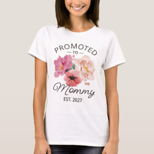 Promoted To Mummy Est 2027 New Mum Announcement VI T-Shirt