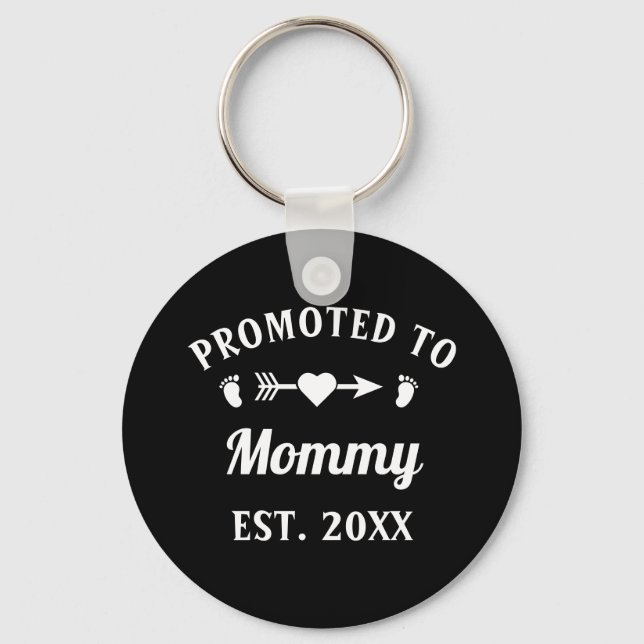 Promoted To Mummy Motherhood Mother's Day Key Ring (Front)