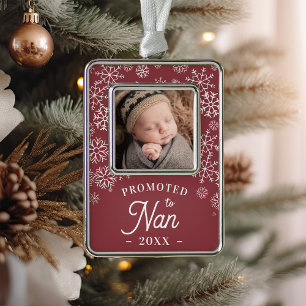 Promoted to Nan Baby Photo Grandma Silver Plated Framed Ornament
