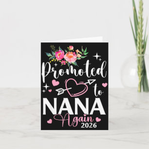 Promoted to nana again est 2026 flower heart card