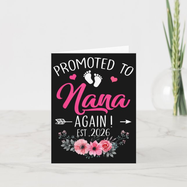 Promoted To Nana Again Est 2026 Mothers Day  Card (Front)