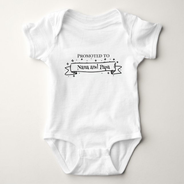 Promoted to Nana and Papa Pregnancy Announcement Baby Bodysuit (Front)