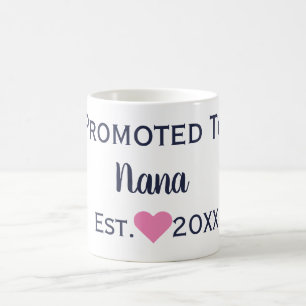 Promoted To Nana Navy & Pink Mug