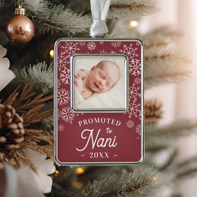 Promoted to Nani | Baby Photo Grandma Silver Plated Framed Ornament (Creator Uploaded)
