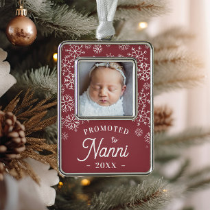 Promoted to Nanni Baby Photo Grandma Silver Plated Framed Ornament