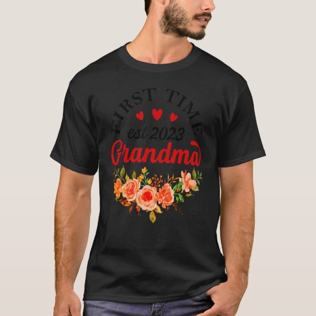 Promoted To New Grandma Mimi First Time Grandma Es T-Shirt (Front)