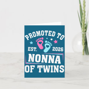 Promoted To Nonna Est 2026 Of Twins Gender Reveal  Card