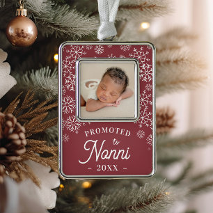Promoted to Nonni Baby Photo Grandma Silver Plated Framed Ornament