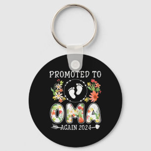 Promoted To Oma Again Mothers Day Grandma Reveal Key Ring