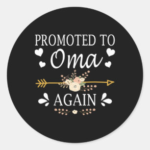 Promoted To Oma Again Shirt Mothers Day Gifts Classic Round Sticker