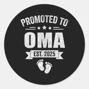 Promoted To Oma Est 2025 Mothers Day First Time Ne Classic Round Sticker