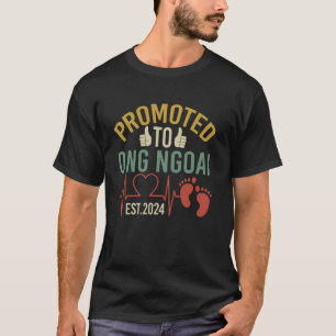 Promoted To Ong Ngoai Est 2024 First Time Grandpa  T-Shirt