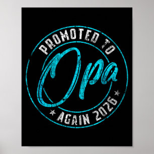 Promoted to opa again 2026 grandpa vintage reveal poster
