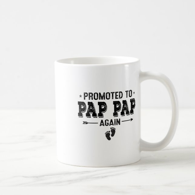 Promoted To Pap Pap Again Grandparents Byby  Coffee Mug (Right)