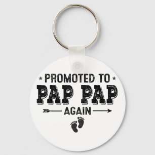 Promoted To Pap Pap Again Grandparents Byby Key Ring