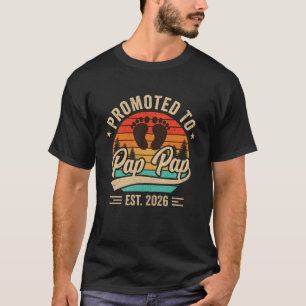 Promoted To Pap Pap Est 2026 Grandparents Baby Ann T-Shirt