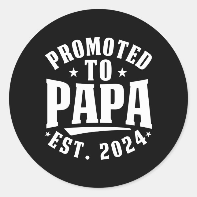 Promoted To Papa 2024 1St Time Papa Classic Round Sticker (Front)