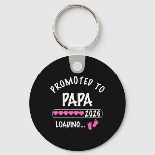 Promoted to Papa 2026 Girl Baby Gender Reveal Key Ring